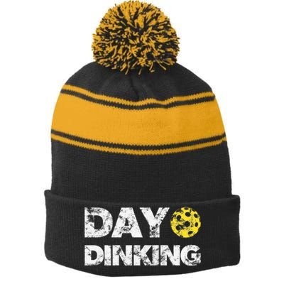 Day Dinking Pickleball Funny Dink Stripe Pom Pom Beanie