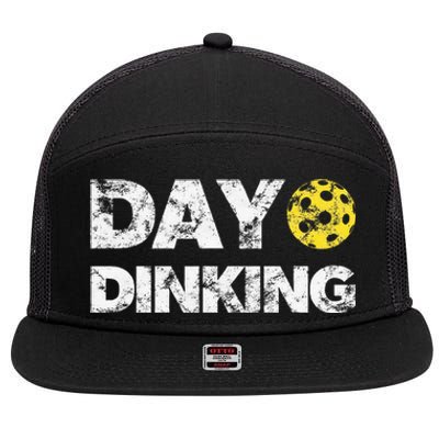 Day Dinking Pickleball Funny Dink 7 Panel Mesh Trucker Snapback Hat