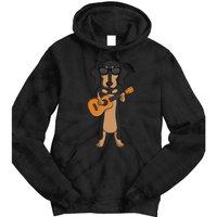 Dachshund Dog Playing Ukulele funny Guitar Tie Dye Hoodie