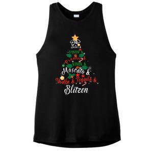 Dasher Dancer Prancer Vixen Moscato Vodka Tequila Blitzen Gift Ladies PosiCharge Tri-Blend Wicking Tank