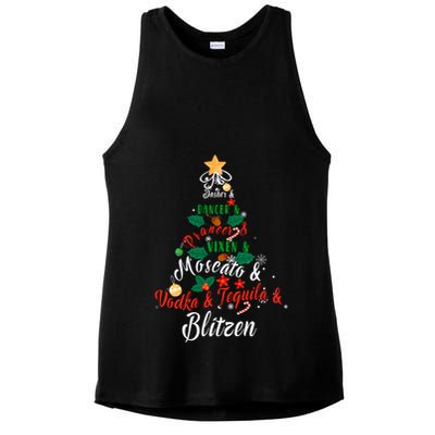 Dasher Dancer Prancer Vixen Moscato Vodka Tequila Blitzen Gift Ladies PosiCharge Tri-Blend Wicking Tank