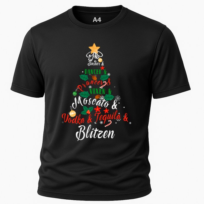 Dasher Dancer Prancer Vixen Moscato Vodka Tequila Blitzen Gift Cooling Performance Crew T-Shirt