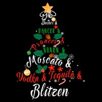 Dasher Dancer Prancer Vixen Moscato Vodka Tequila Blitzen Gift Cooling Performance Crew T-Shirt