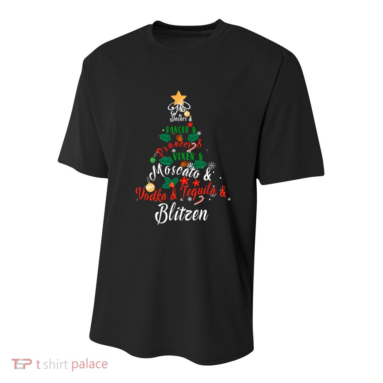 Dasher Dancer Prancer Vixen Moscato Vodka Tequila Blitzen Gift Youth Performance Sprint T-Shirt