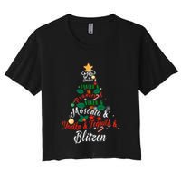 Dasher Dancer Prancer Vixen Moscato Vodka Tequila Blitzen Gift Women's Crop Top Tee