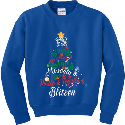 Dasher Dancer Prancer Vixen Moscato Vodka Tequila Blitzen Gift Kids Sweatshirt