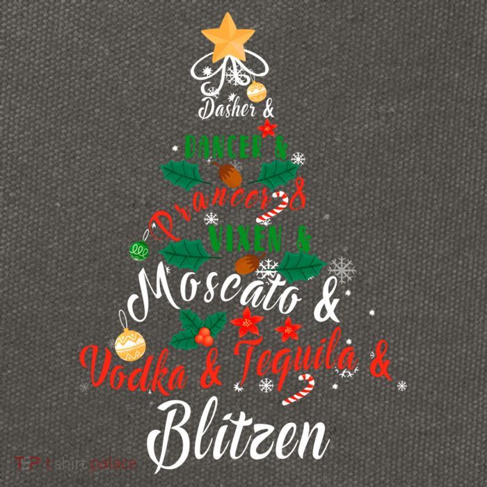 Dasher Dancer Prancer Vixen Moscato Vodka Tequila Blitzen Gift Cotton Canvas Backpack