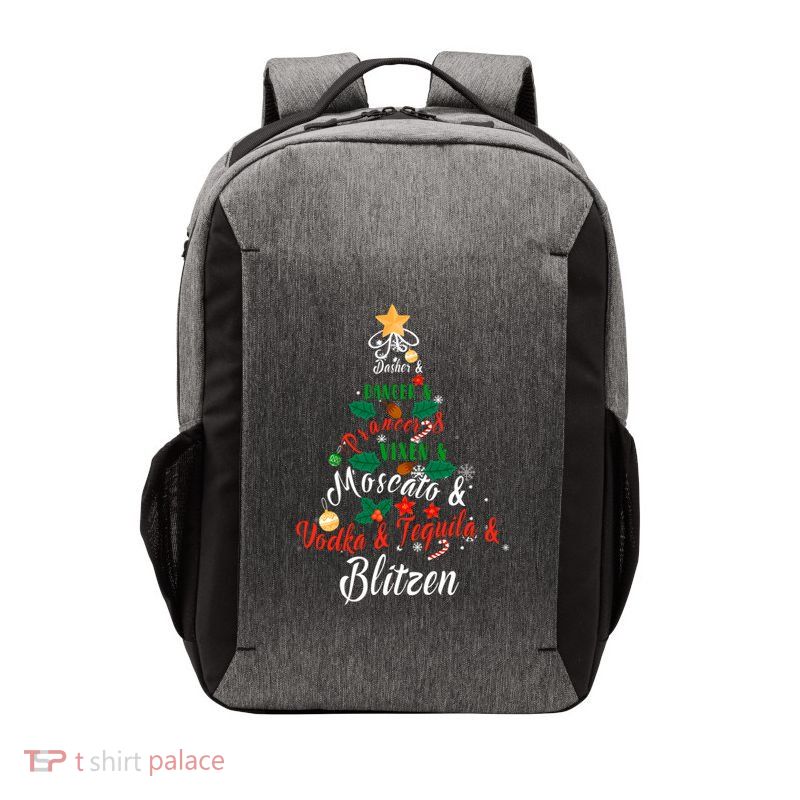 Dasher Dancer Prancer Vixen Moscato Vodka Tequila Blitzen Gift Vector Backpack