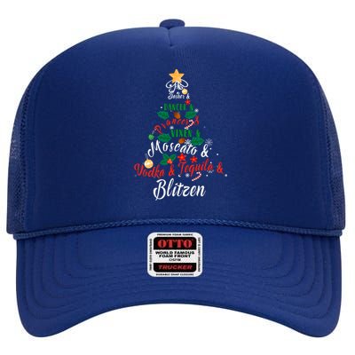 Dasher Dancer Prancer Vixen Moscato Vodka Tequila Blitzen Gift High Crown Mesh Back Trucker Hat