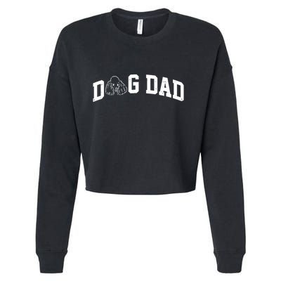 Dog Dad Poodle Gift For Father's Day Cropped Pullover Crew