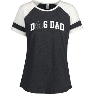 Dog Dad Poodle Gift For Father's Day Enza Ladies Jersey Colorblock Tee