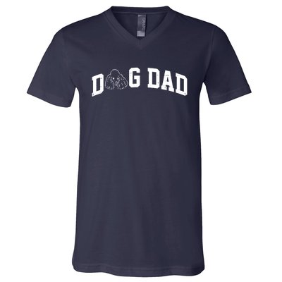 Dog Dad Poodle Gift For Father's Day V-Neck T-Shirt