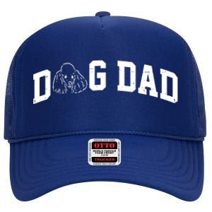 Dog Dad Poodle Gift For Father's Day High Crown Mesh Back Trucker Hat