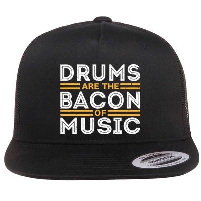 Drummer Drum Player Flat Bill Trucker Hat