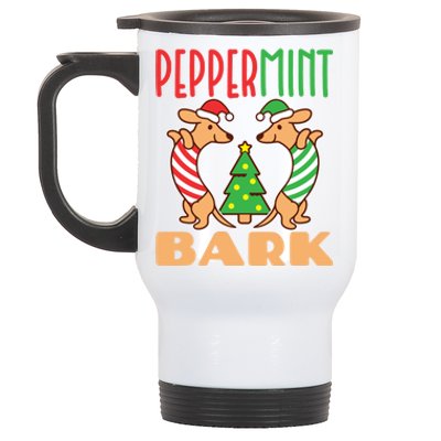 Dachshund Doxie Peppermint Bark Cute Christmas Xmas Cool Gift Stainless Steel Travel Mug