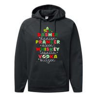 Dasher Dancer Prancer Vixen Moscato Vodka Tequila Blitzen Performance Fleece Hoodie