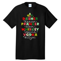 Dasher Dancer Prancer Vixen Moscato Vodka Tequila Blitzen Tall T-Shirt