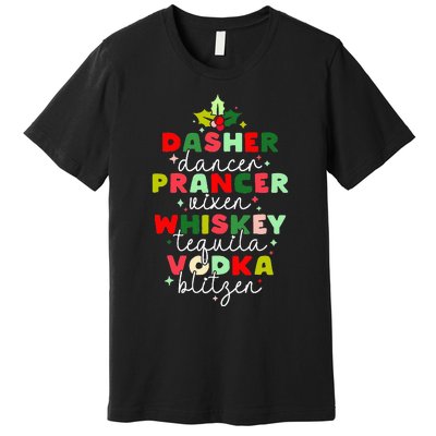 Dasher Dancer Prancer Vixen Moscato Vodka Tequila Blitzen Premium T-Shirt