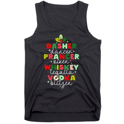 Dasher Dancer Prancer Vixen Moscato Vodka Tequila Blitzen Tank Top