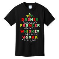 Dasher Dancer Prancer Vixen Moscato Vodka Tequila Blitzen Kids T-Shirt