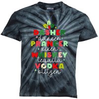 Dasher Dancer Prancer Vixen Moscato Vodka Tequila Blitzen Kids Tie-Dye T-Shirt