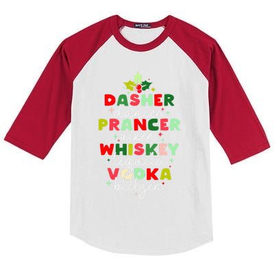 Dasher Dancer Prancer Vixen Moscato Vodka Tequila Blitzen Kids Colorblock Raglan Jersey