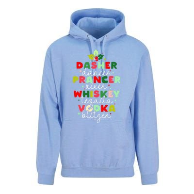 Dasher Dancer Prancer Vixen Moscato Vodka Tequila Blitzen Unisex Surf Hoodie