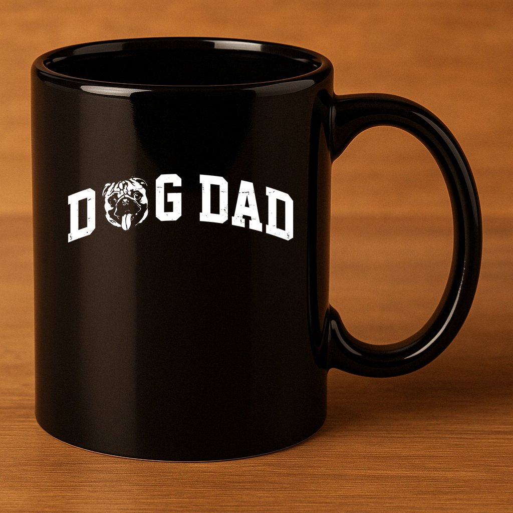 Dog Dad Pug Lover 11oz C Handle Ceramic Mug