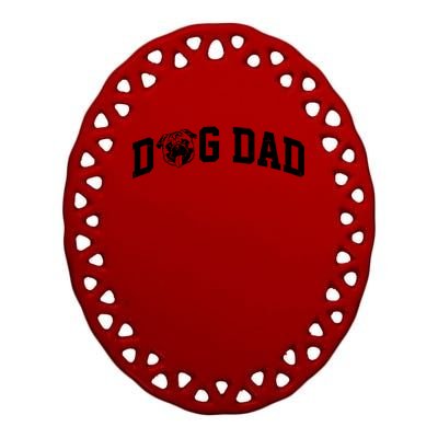 Dog Dad Pug Lover Ceramic Oval Ornament