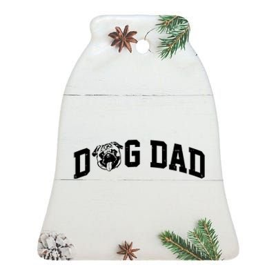 Dog Dad Pug Lover Ceramic Bell Ornament