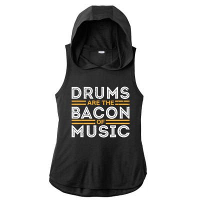 Drummer Drum Player Funny Drumming Music Teacher Quote Ladies PosiCharge Tri-Blend Wicking Draft Hoodie Tank