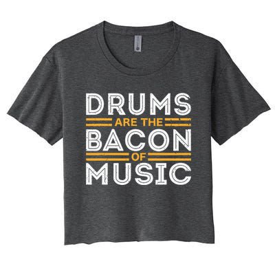 Drummer Drum Player Funny Drumming Music Teacher Quote Women's Crop Top Tee