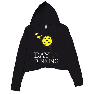 Day Dinking Pickleball Player Paddleball Lover Crop Fleece Hoodie