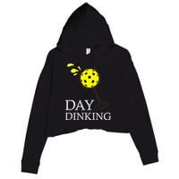 Day Dinking Pickleball Player Paddleball Lover Crop Fleece Hoodie