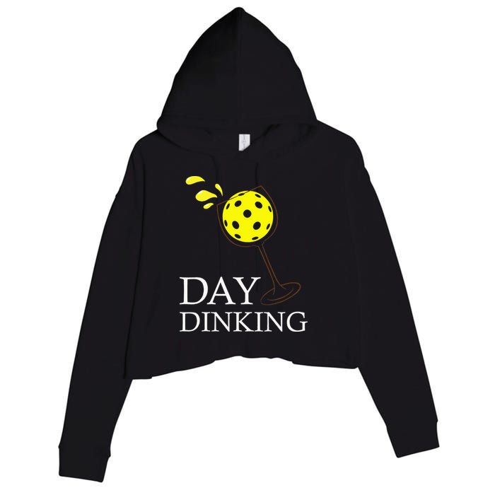 Day Dinking Pickleball Player Paddleball Lover Crop Fleece Hoodie