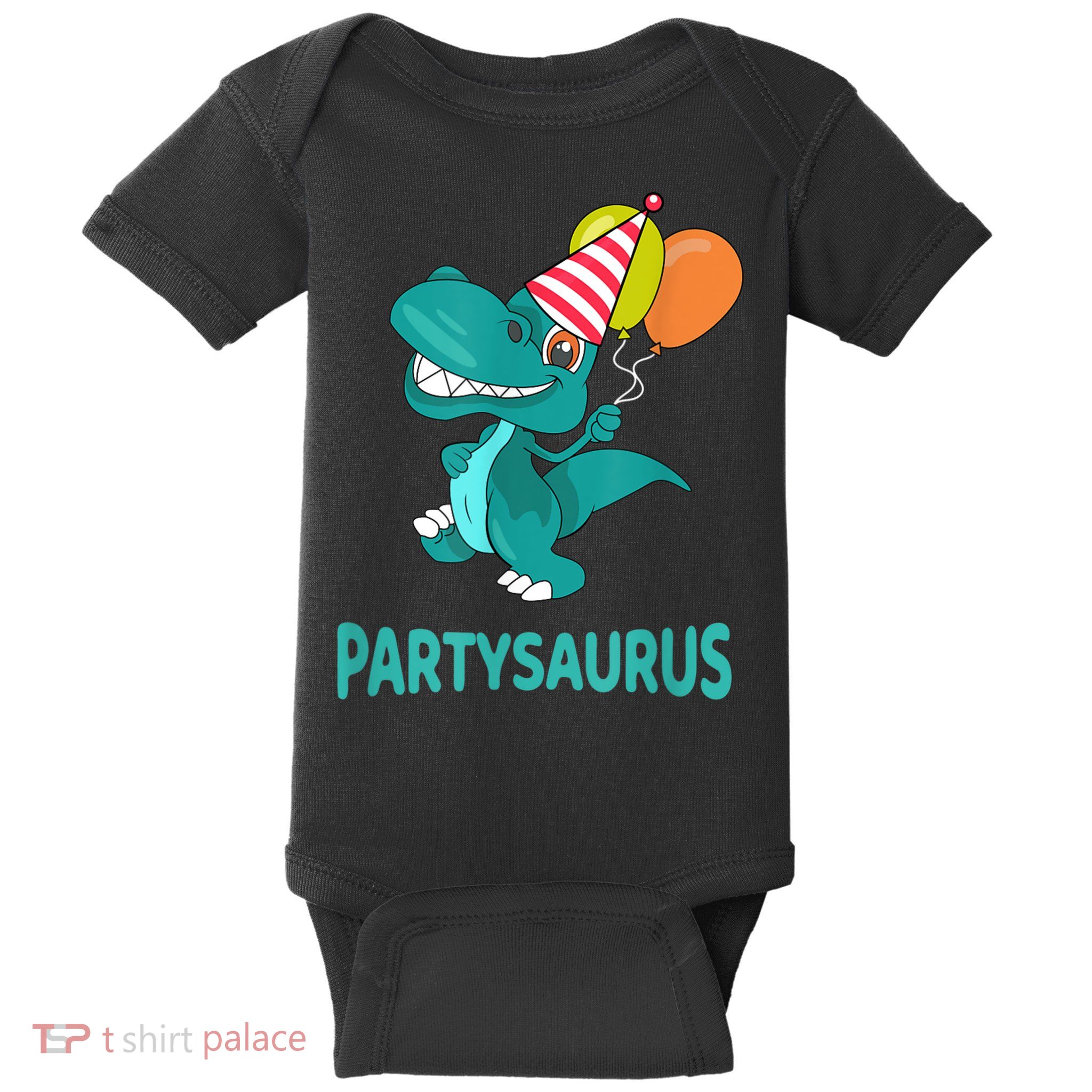 Dino Dinosaur Party Party Saurus Funny Dinosaur With Balloon Baby Bodysuit