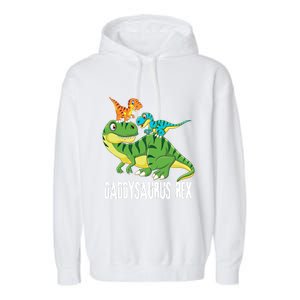 Daddy Daddysaurus Rex (2 ) Dinosaur Fathers Day Gift Garment-Dyed Fleece Hoodie