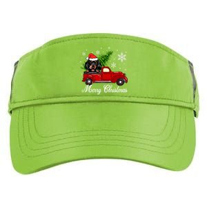 Dachshund Dog Riding Red Truck Christmas Decorations Pajama Gift Adult Drive Performance Visor