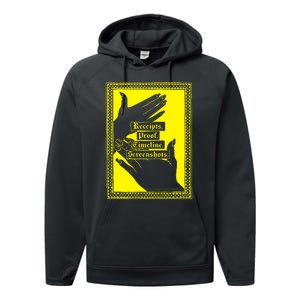 Drunk Drawn Receipts Proof Timeline Screenshots Performance Fleece Hoodie