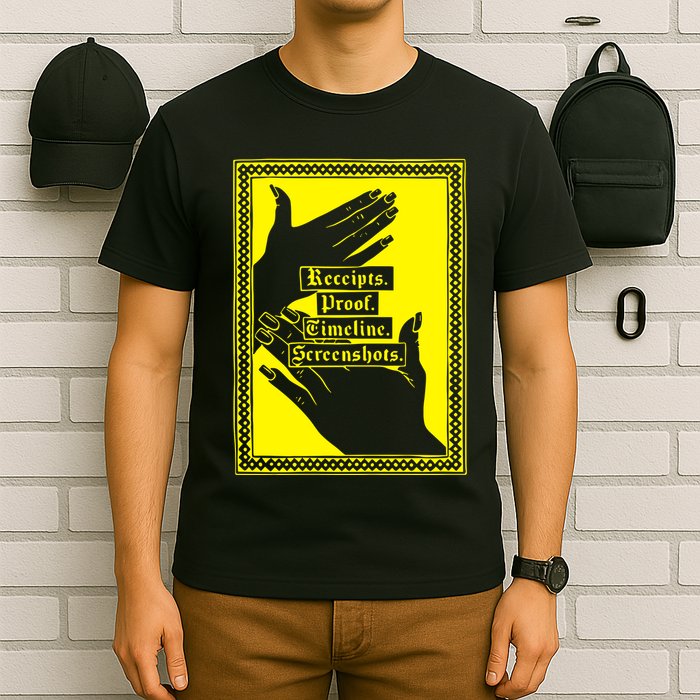 Drunk Drawn Receipts Proof Timeline Screenshots T-Shirt