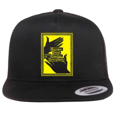 Drunk Drawn Receipts Proof Timeline Screenshots Flat Bill Trucker Hat