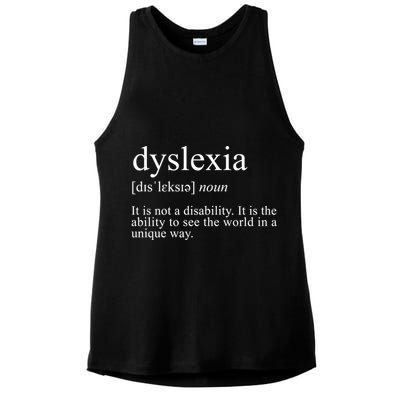 Dyslexia Definition Reading Specialist Dyslexia Awareness Gift Ladies PosiCharge Tri-Blend Wicking Tank