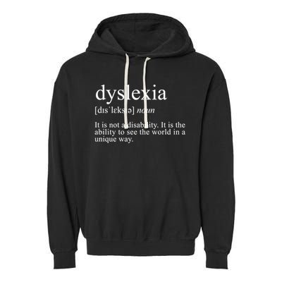 Dyslexia Definition Reading Specialist Dyslexia Awareness Gift Garment-Dyed Fleece Hoodie