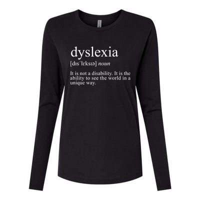 Dyslexia Definition Reading Specialist Dyslexia Awareness Gift Womens Cotton Relaxed Long Sleeve T-Shirt