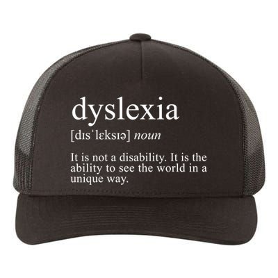 Dyslexia Definition Reading Specialist Dyslexia Awareness Gift Yupoong Adult 5-Panel Trucker Hat