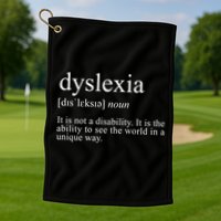 Dyslexia Definition Reading Specialist Dyslexia Awareness Gift Golf Towel