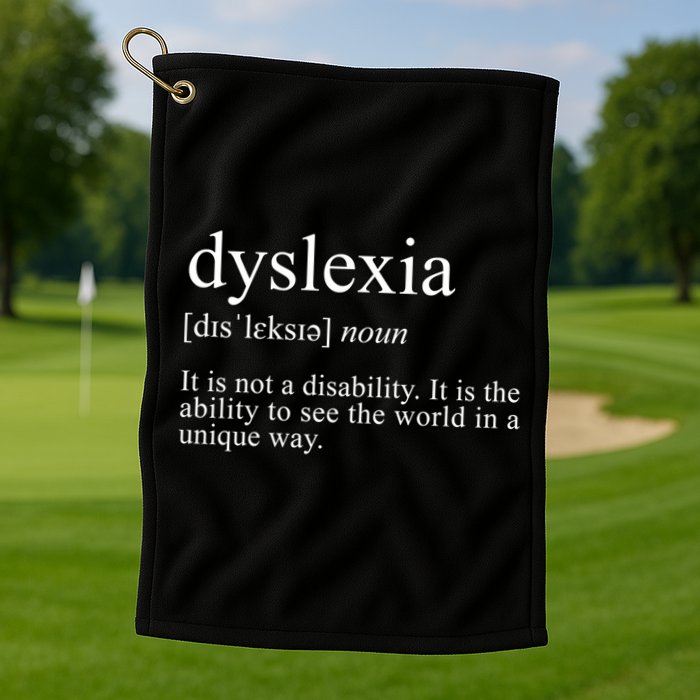 Dyslexia Definition Reading Specialist Dyslexia Awareness Gift Golf Towel