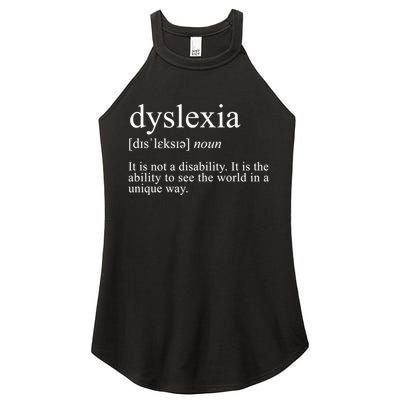 Dyslexia Definition Reading Specialist Dyslexia Awareness Gift Women's Perfect Tri Rocker Tank
