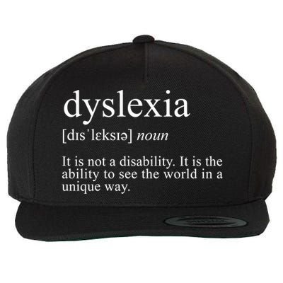 Dyslexia Definition Reading Specialist Dyslexia Awareness Gift Wool Snapback Cap