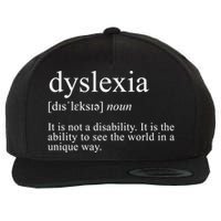 Dyslexia Definition Reading Specialist Dyslexia Awareness Gift Wool Snapback Cap